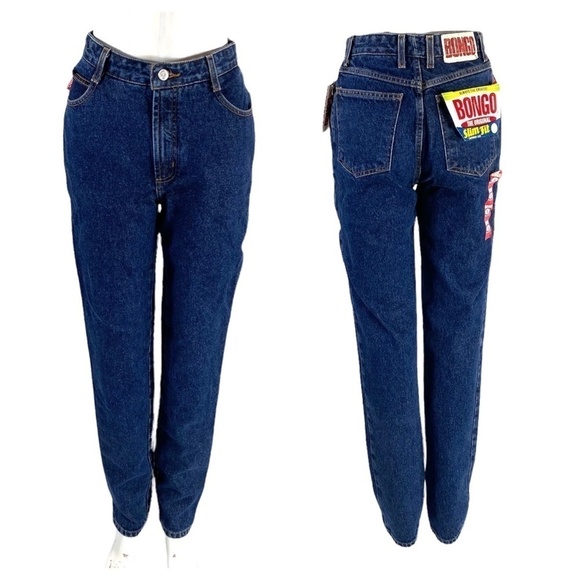 Vintage Bongo High Waist Mom Jeans Dead Stock Slim Fit Tapered Leg SZ 5